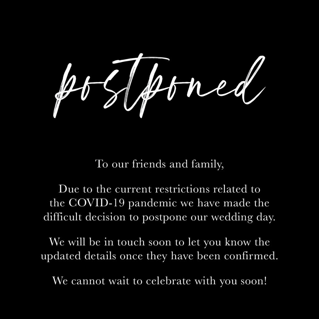 covid 19 template for wedding postponed by Prism Design Studio