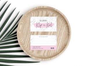 Kurri Klip N Kurl Business Card Design by Prism Design studio