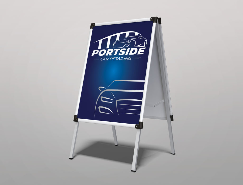 Portside Car Detailing A Frame Signage by Prism Design Studio